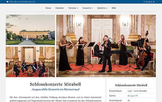 Screenshot Website Music of Salzburg